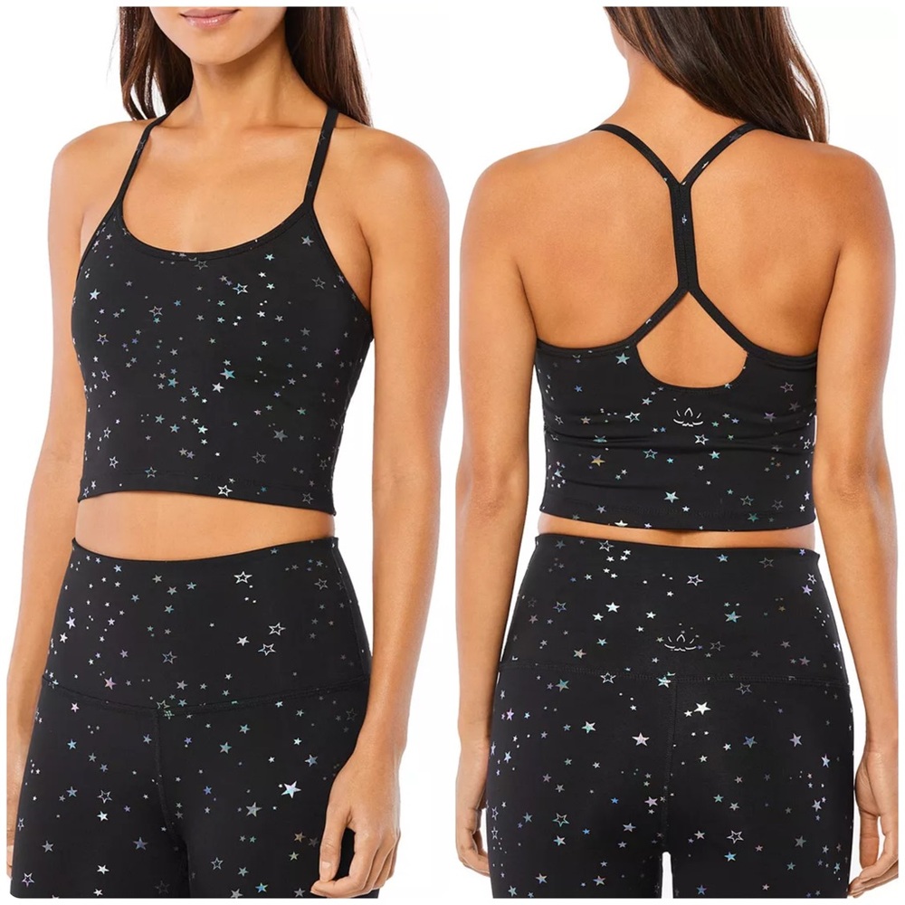 NEW Beyond Yoga Sportflex Tossed Star Slim Racerback Cropped Tank - XS